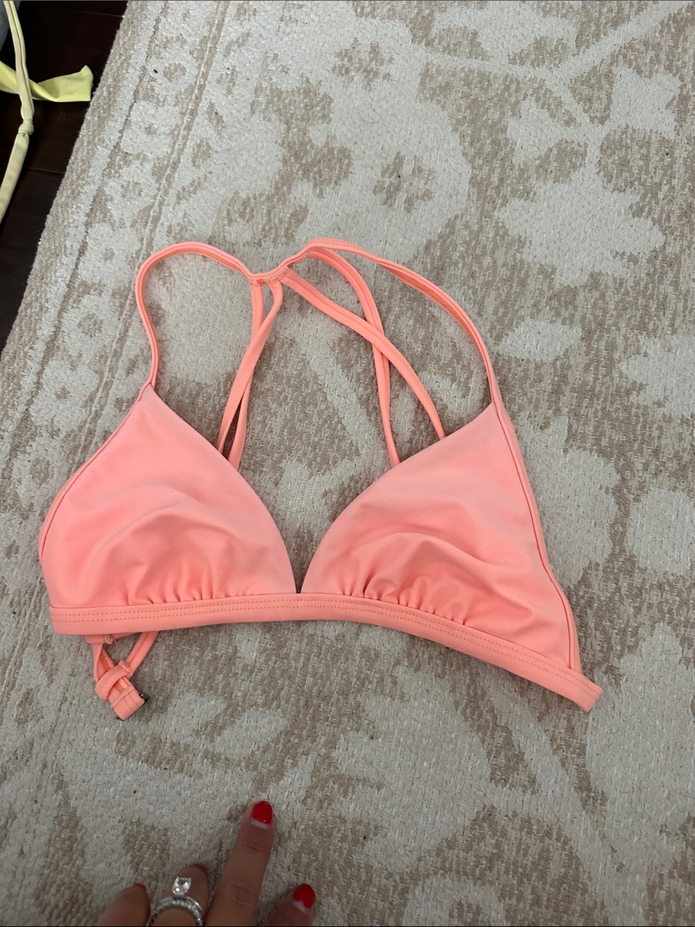 Target Coral-Peach Triple-Strap Bikini Top